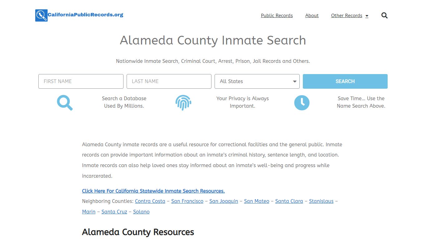 Alameda County Inmate Search - Current & Past ACSO CA Jail Records